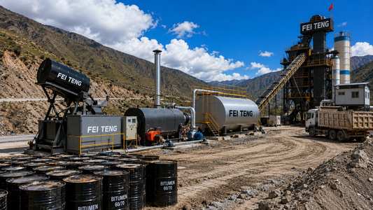 Bitumen supply system for remote road construction project